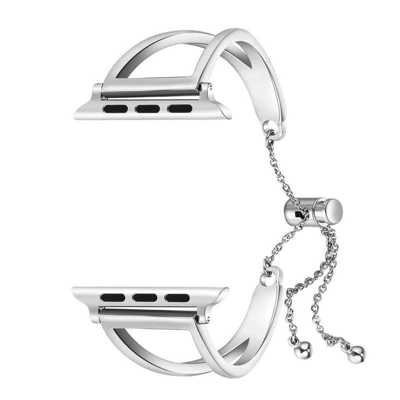 CBWB68 Trendybay correa de brazalete de metal ajustable para iWatch con colgante y borla