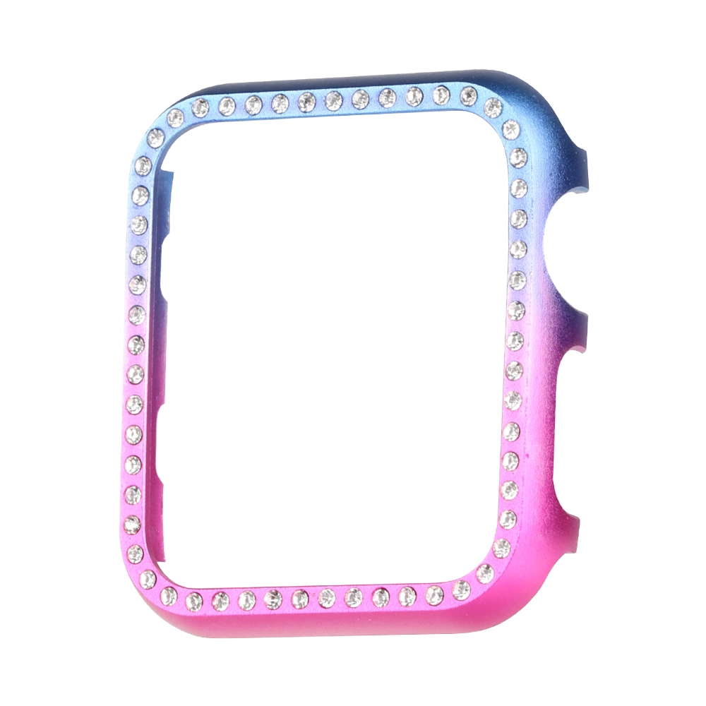 CBWC10 Gradient Aluminum Alloy Metal Diamond Bumper Protective Case For Apple Watch Cover