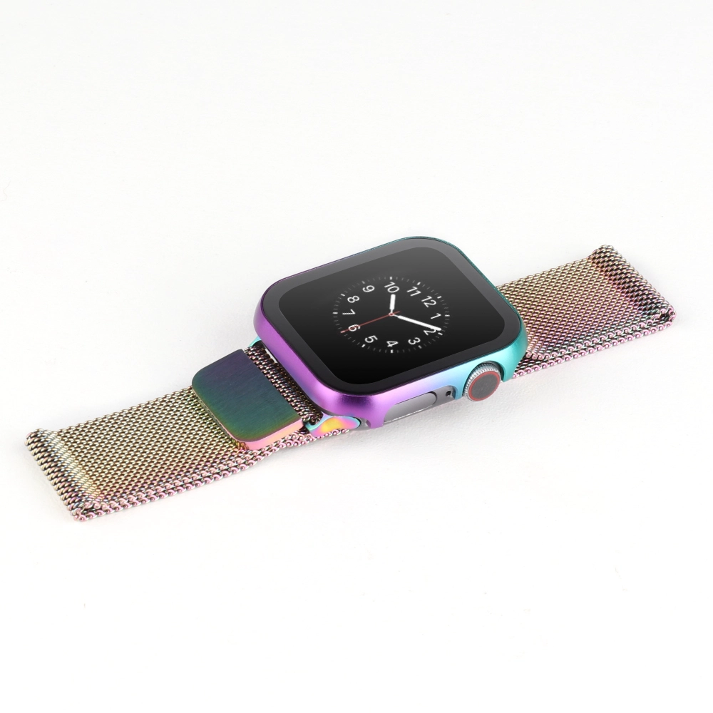 CBWC10 Gradient Aluminum Alloy Metal Diamond Bumper Protective Case For Apple Watch Cover
