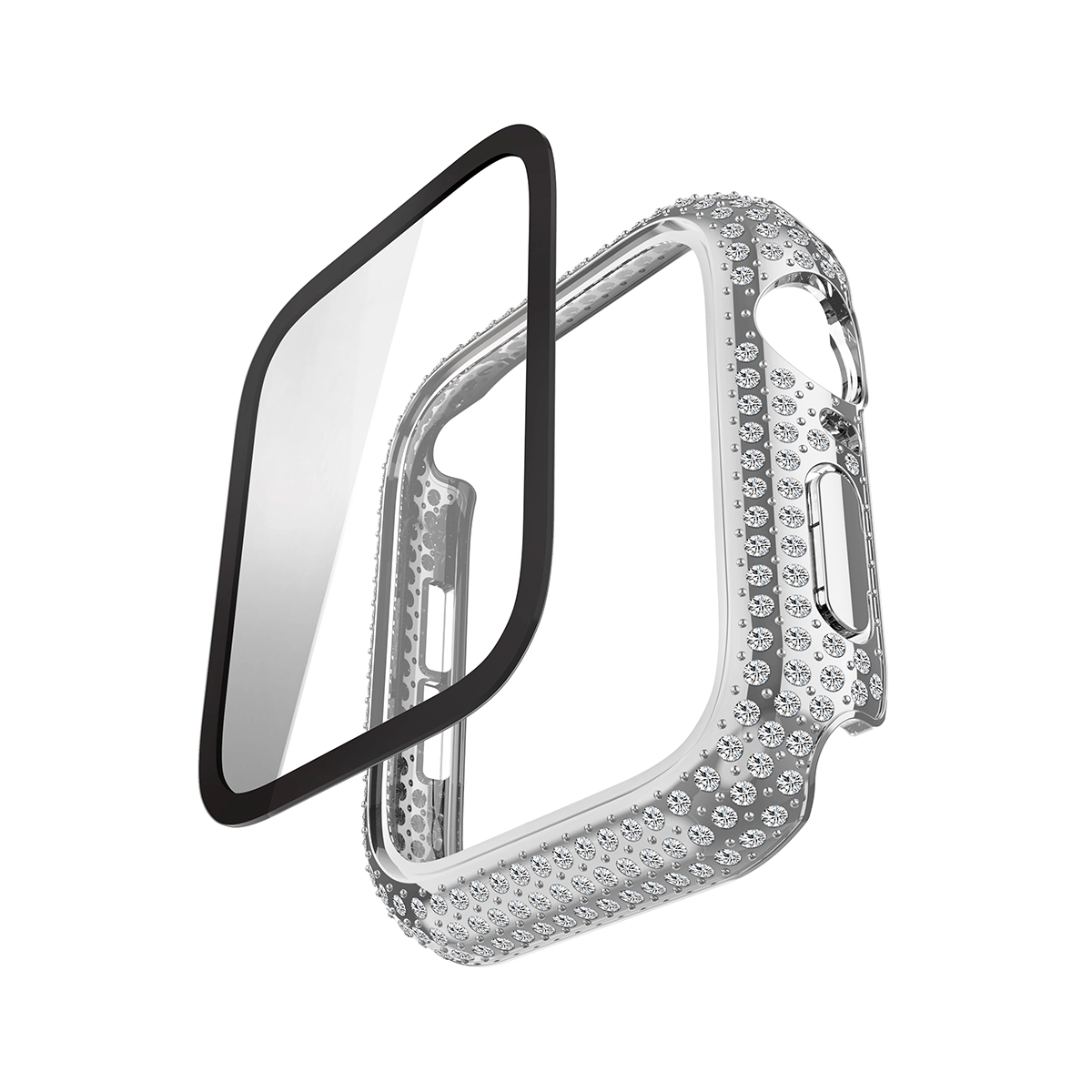 CBWC12 Lüks Bling Rhinestone Elmas Plastik İzle Kılıf Apple İzle Aksesuarları IWatch Case Kapak Için