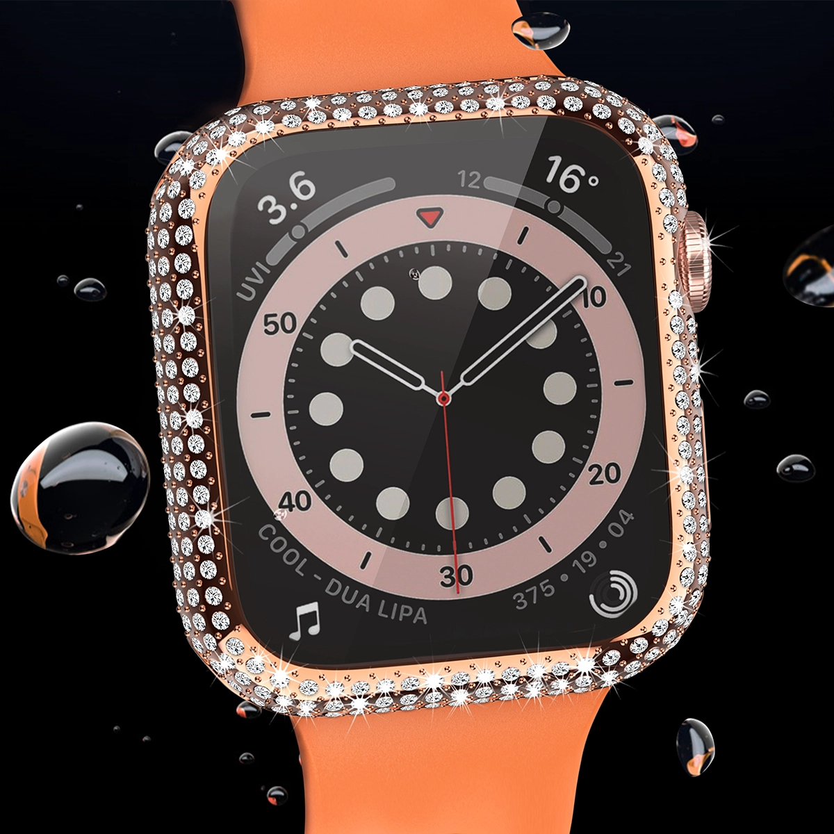 CBWC12 Lüks Bling Rhinestone Elmas Plastik İzle Kılıf Apple İzle Aksesuarları IWatch Case Kapak Için