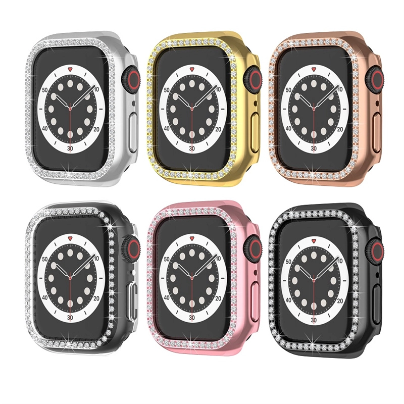 CBWC18 TrendyBay Lüks Bling Elmas Rhinestone PC Iwatch Serisi 7 41mm 45mm Için Vaka