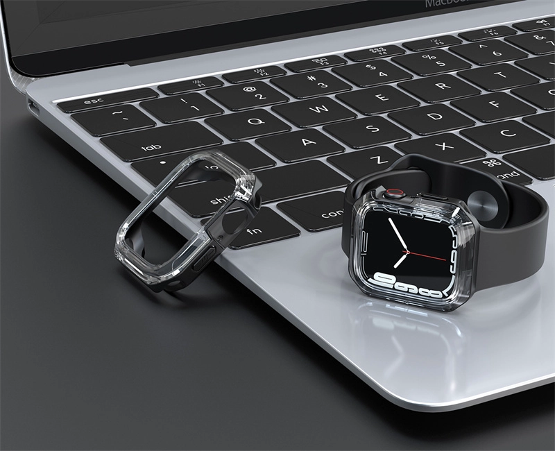 CBWC25 Color personalizado PC transparente PC TPU Cubierta de cubierta de reloj para Apple Watch Series 8 41 mm 45 mm
