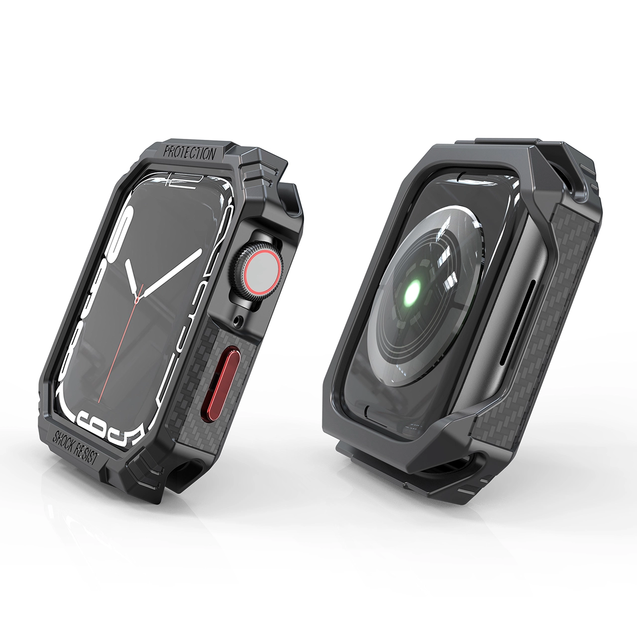 CBWC29 Patrón de fibra de carbono TPU Smart Watch Casos protectoras de protección para Apple Watch Series 8 45 mm 41 mm