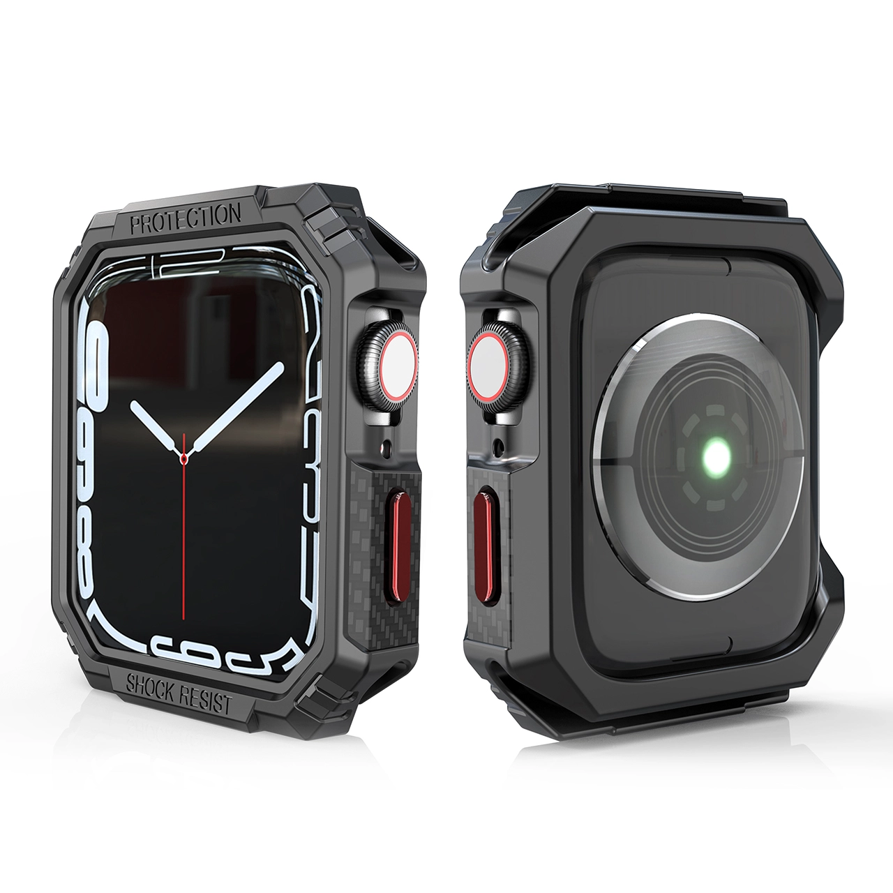 CBWC29 Patrón de fibra de carbono TPU Smart Watch Casos protectoras de protección para Apple Watch Series 8 45 mm 41 mm