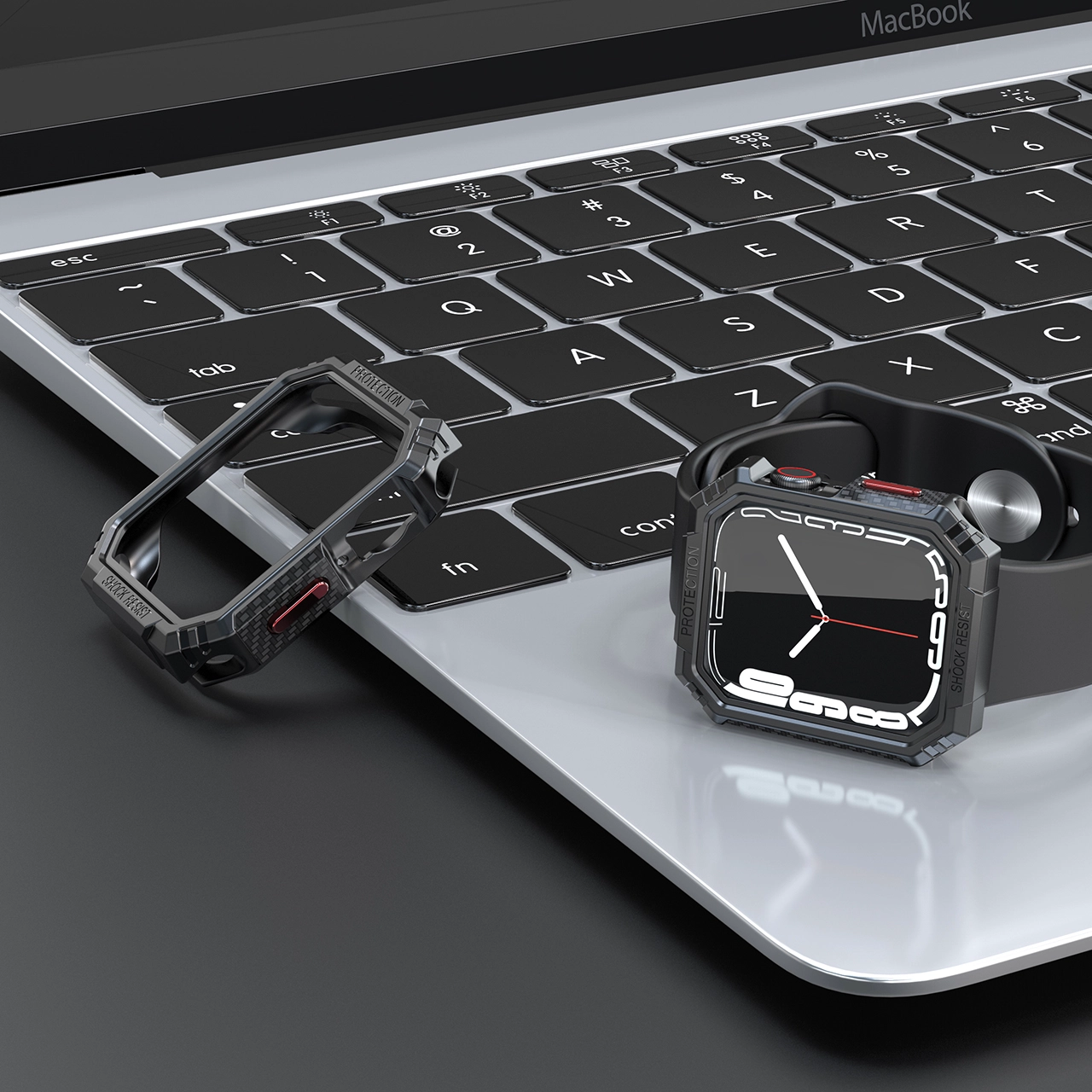 CBWC29 Patrón de fibra de carbono TPU Smart Watch Casos protectoras de protección para Apple Watch Series 8 45 mm 41 mm