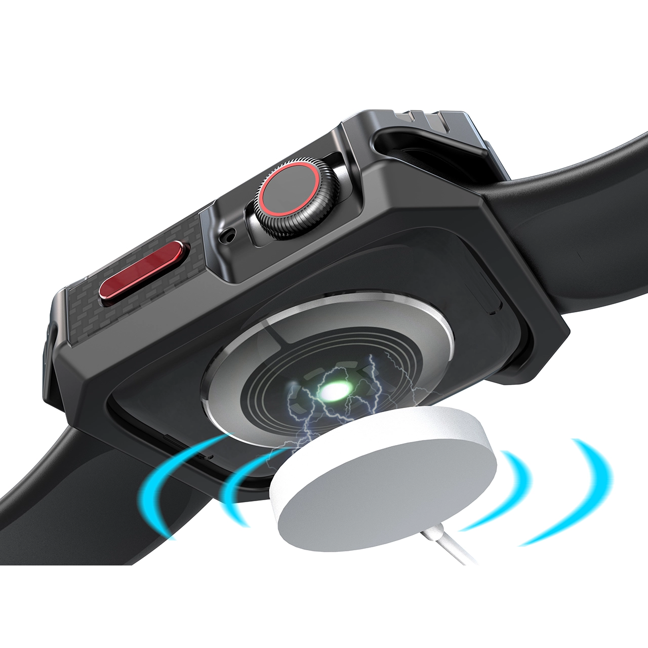 CBWC29 Patrón de fibra de carbono TPU Smart Watch Casos protectoras de protección para Apple Watch Series 8 45 mm 41 mm