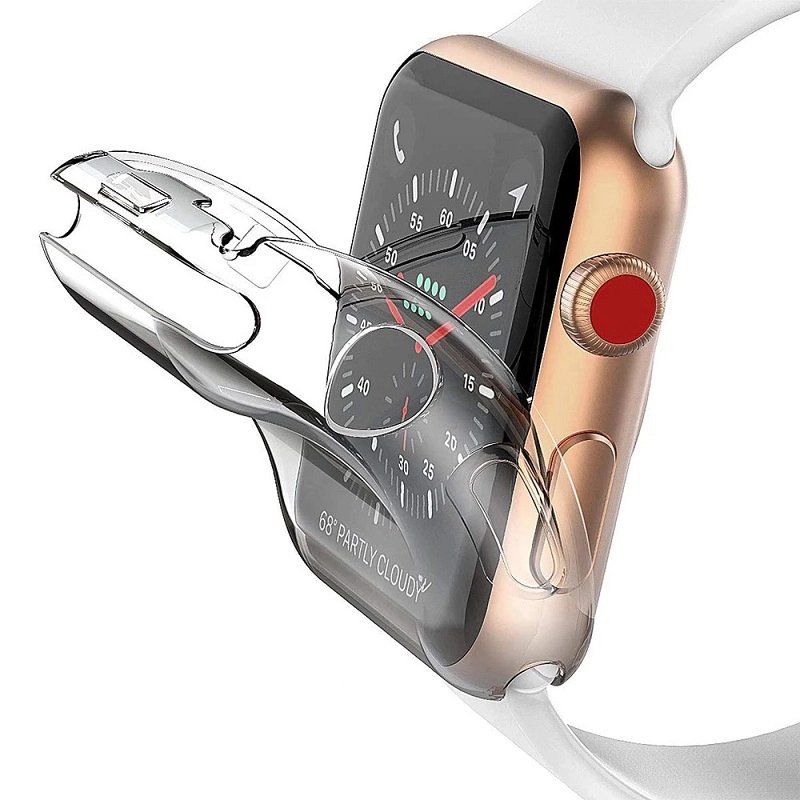 CBWC7 Soft Clear TPU Pantalla protector de pantalla Funda protectora para Apple Watch Series 6 5 4 3 SE Funda