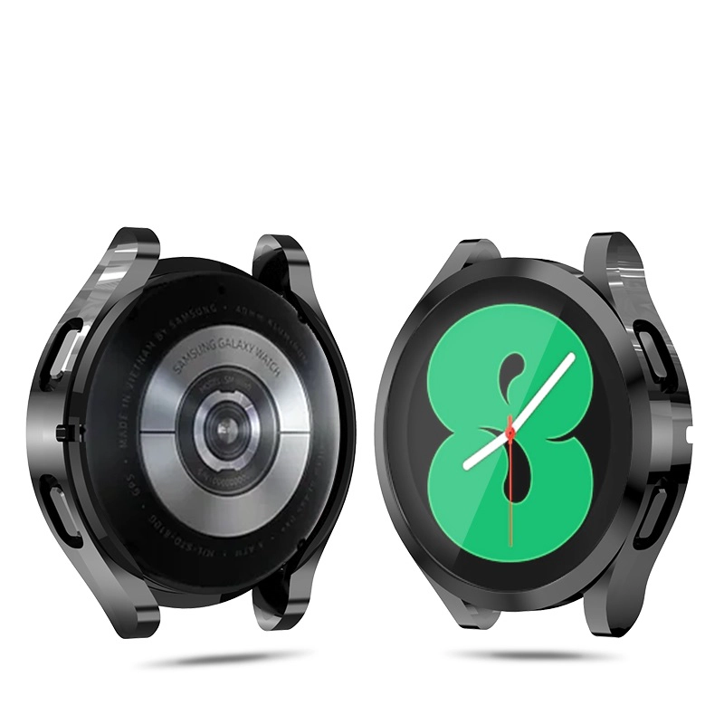 CBWPC-02 Full Coverage Screen Protector Cover Clear Plating Soft TPU Shell Protective Case For Samsung Galaxy Watch4 40mm 44mm Case