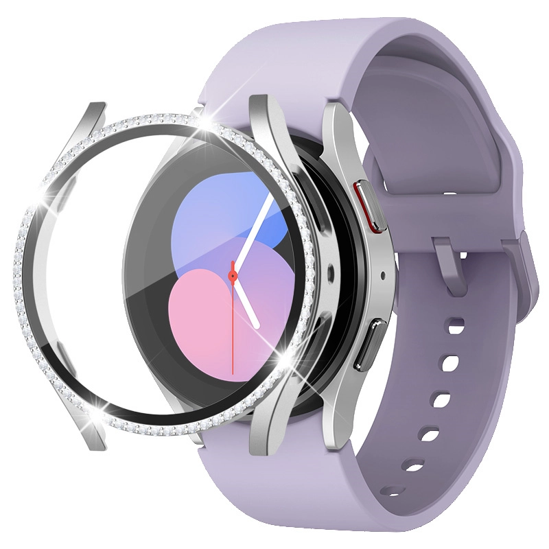 CBWPC-07 Nuovo custodia per protezione a schermo in vetro temperato per PC Bling per Samsung Galaxy Watch 5 44mm 40mm