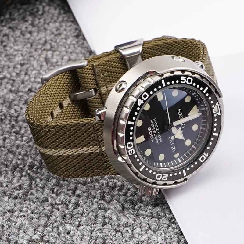 CBWT16 Venta al por mayor 18 mm 20 mm 22 mm 24 mm de reloj de reloj de lona premium de 24 mm correa de reloj de nylon trenzado