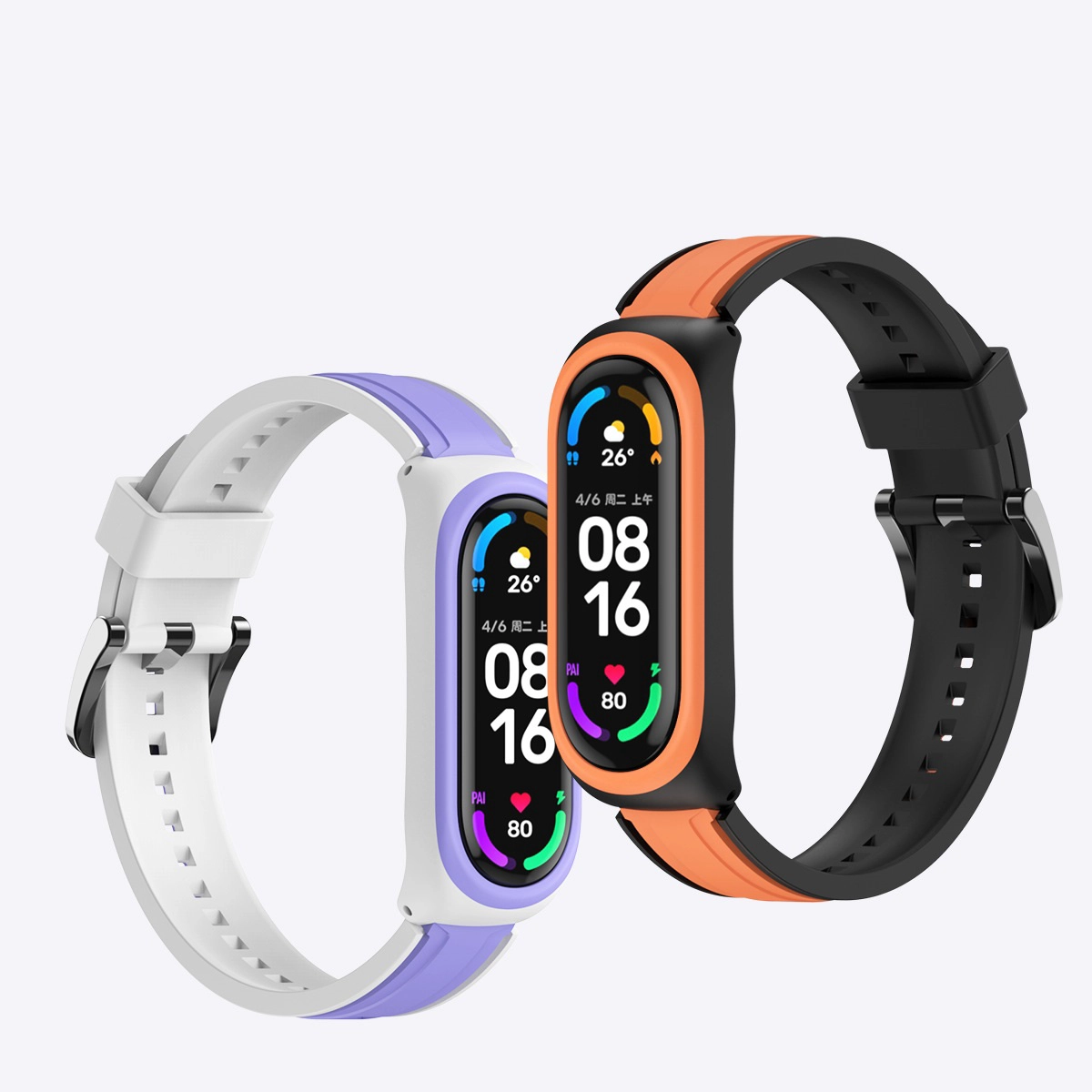Cinghie in silicone a doppio colore CBXM-T03 per Xiaomi Mi Band 6 5 4 3 Braccialetto per orologio intelligente