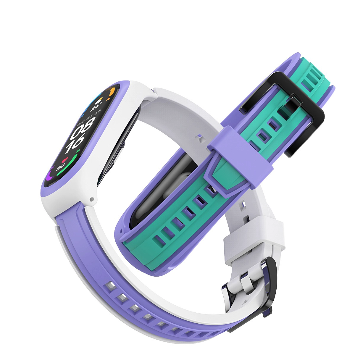 Cinghie in silicone a doppio colore CBXM-T03 per Xiaomi Mi Band 6 5 4 3 Braccialetto per orologio intelligente