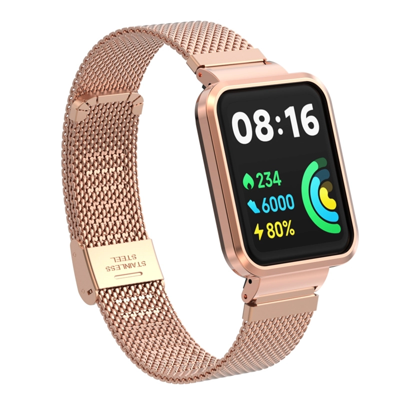 CBXM-W04 MESH roestvrijstalen pols horlogeband voor Xiaomi Mi/Redmi Watch 2 Lite