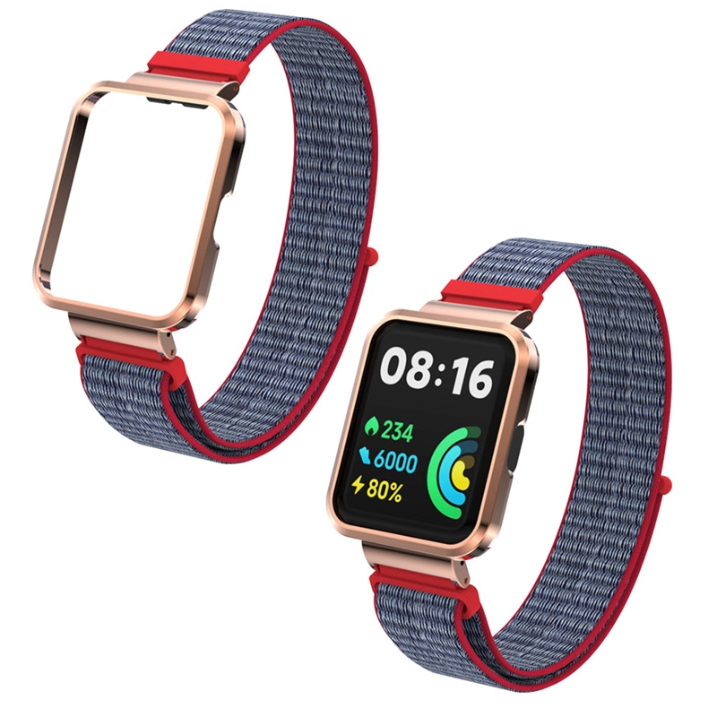 CBXM-W08 마술 페이스트 후크 및 루프 직물 나일론 루프 시계 스트랩 Xiaomi Redmi Mi Watch 2 Lite