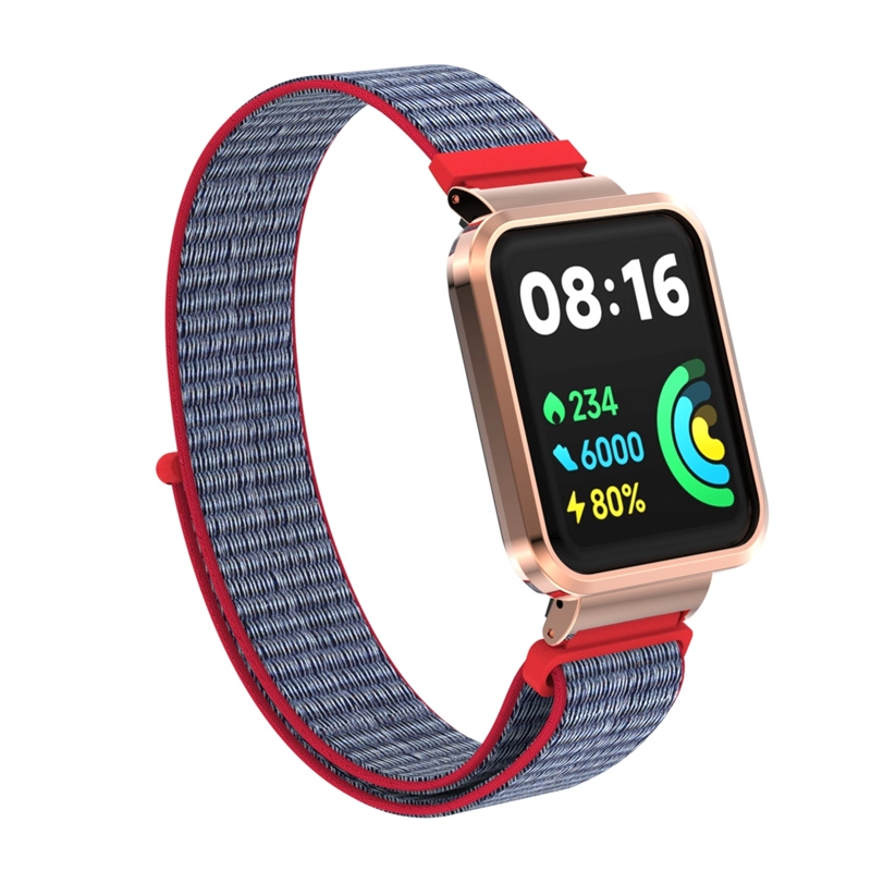 CBXM-W08 마술 페이스트 후크 및 루프 직물 나일론 루프 시계 스트랩 Xiaomi Redmi Mi Watch 2 Lite