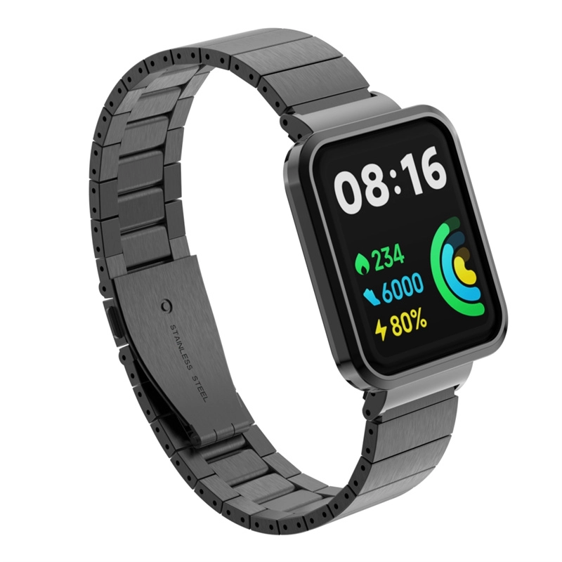CBXM-W10 Band de montre en acier inoxydable pour Xiaomi Mi Redmi Watch 2 Lite