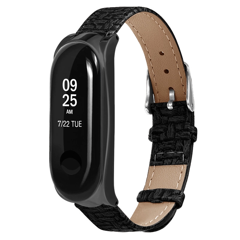 CBXM01 Trendybay Woven Pattern correa de muñeca de cuero para Xiaomi Mi Band 3
