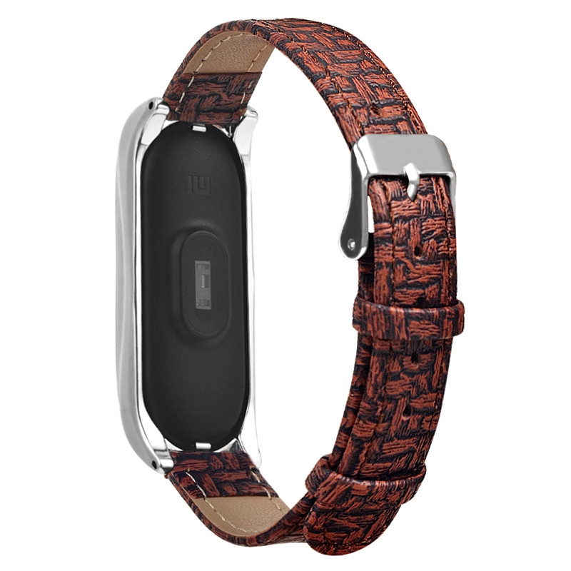 CBXM01 Trendybay Woven Pattern correa de muñeca de cuero para Xiaomi Mi Band 3