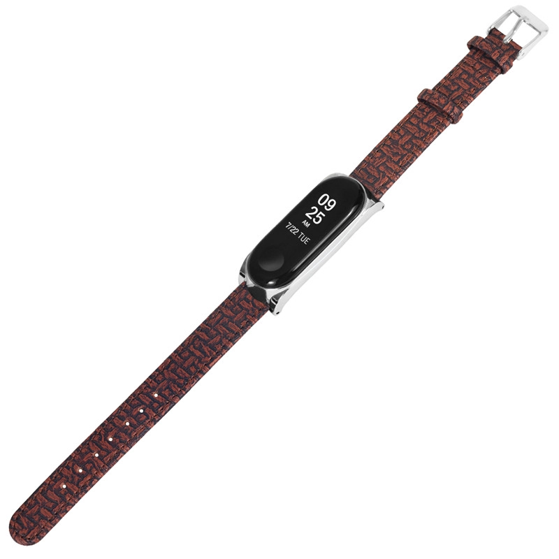 CBXM01 Trendybay Woven Pattern correa de muñeca de cuero para Xiaomi Mi Band 3