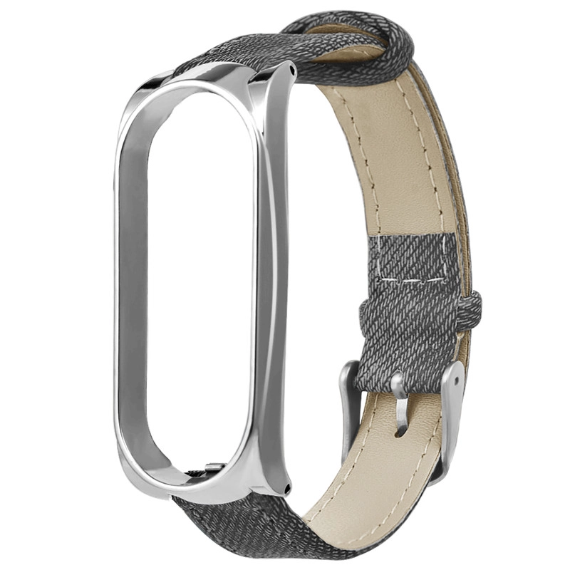 CBXM02 Trendybay Metal + Deri Denim Spor İzle Askı Için Xiaomi Mi Band 3