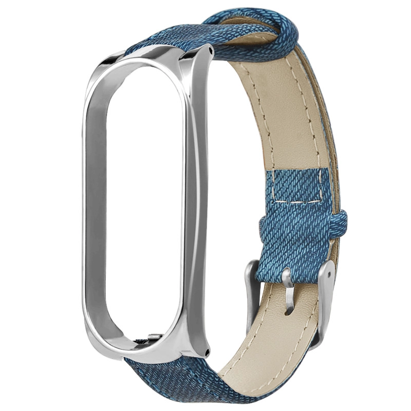 CBXM02 Trendybay Metal + Deri Denim Spor İzle Askı Için Xiaomi Mi Band 3