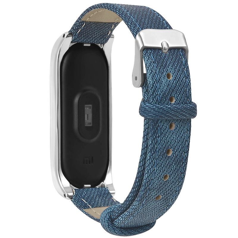 CBXM02 Trendybay Metal + Deri Denim Spor İzle Askı Için Xiaomi Mi Band 3