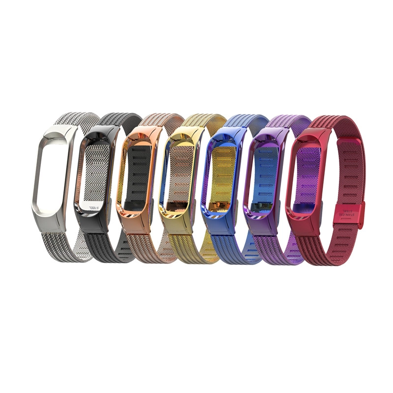 Correa de reemplazo de acero inoxidable CBXM306 Wave Design para Xiaomi Mi Band 3
