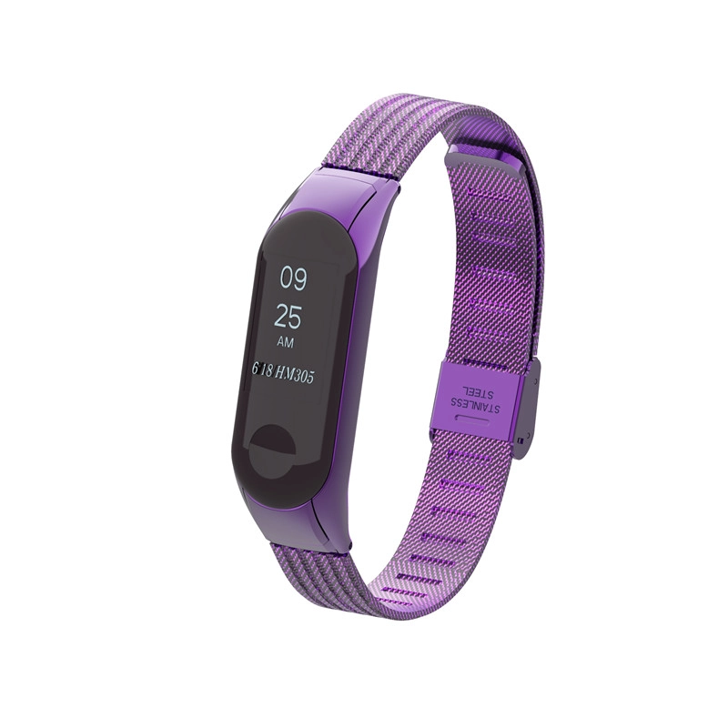 Correa de reemplazo de acero inoxidable CBXM306 Wave Design para Xiaomi Mi Band 3