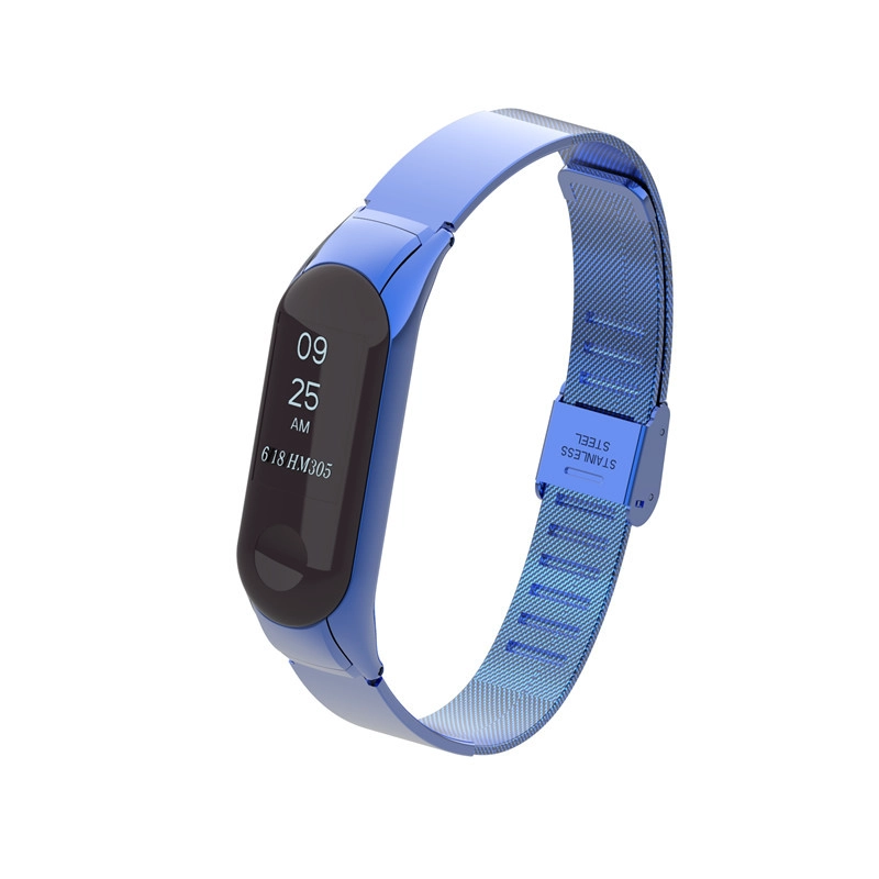 CBXM307 Correa de reemplazo de acero inoxidable de malla estilo brazalete para Xiaomi Mi Band 3