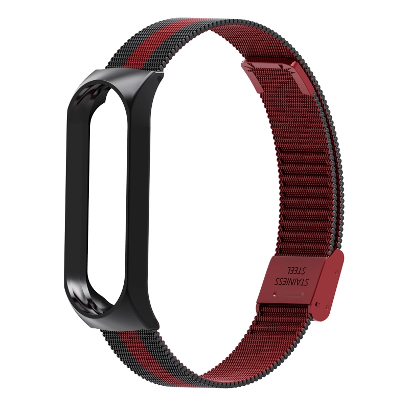 CBXM313 Bracelet de rechange en métal à mailles de couleurs mixtes pour Xiaomi Mi Band 3