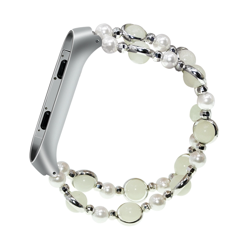 CBXM336 Bracciale elastico elasticizzato perlato a mano luminoso per Xiaomi Mi Band 3 2
