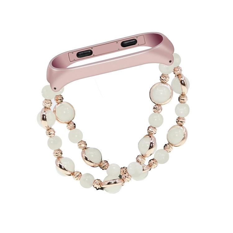 CBXM336 Bracciale elastico elasticizzato perlato a mano luminoso per Xiaomi Mi Band 3 2
