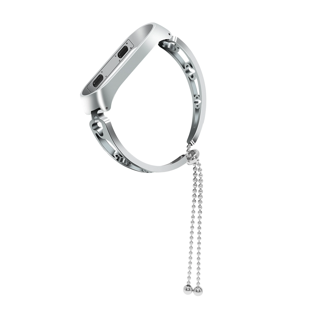 CBXM340 Correa para la muñeca de acero inoxidable con diseño hueco para Xiaomi Mi Band 3 2 con borla colgante