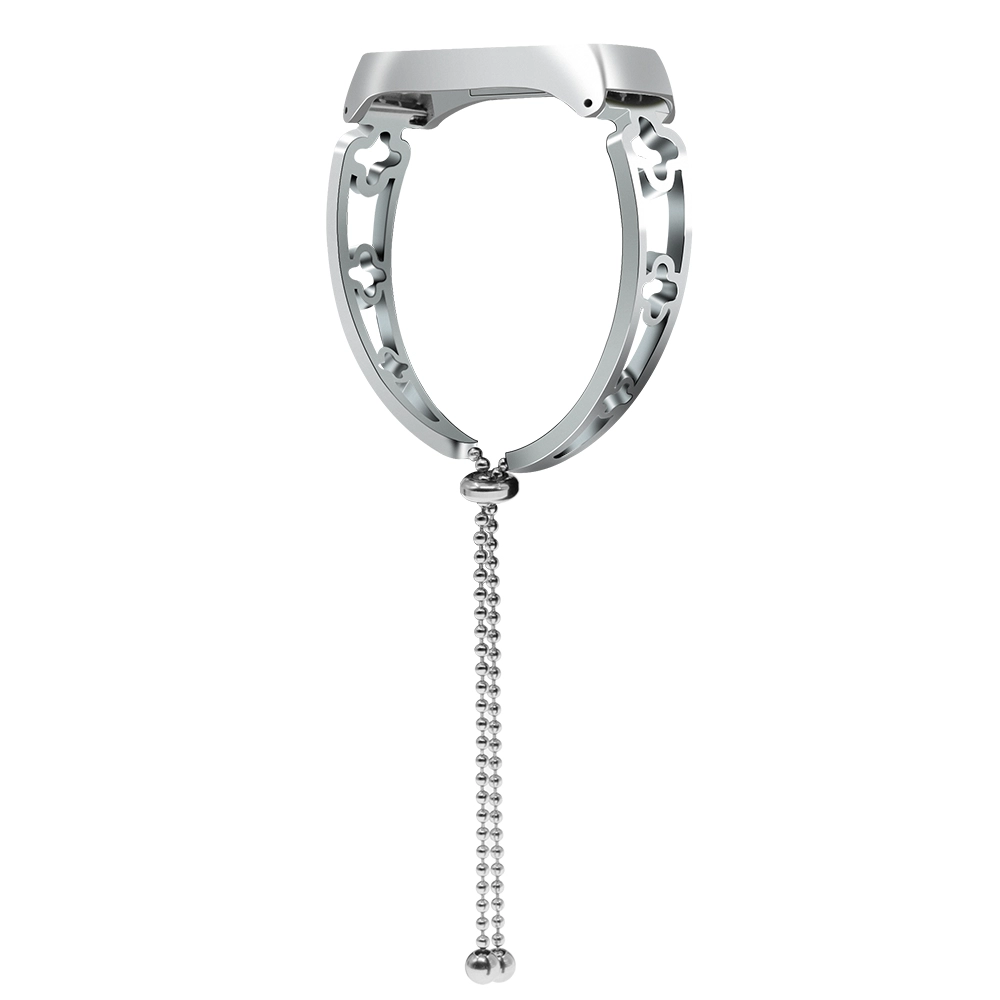 CBXM340 Correa para la muñeca de acero inoxidable con diseño hueco para Xiaomi Mi Band 3 2 con borla colgante