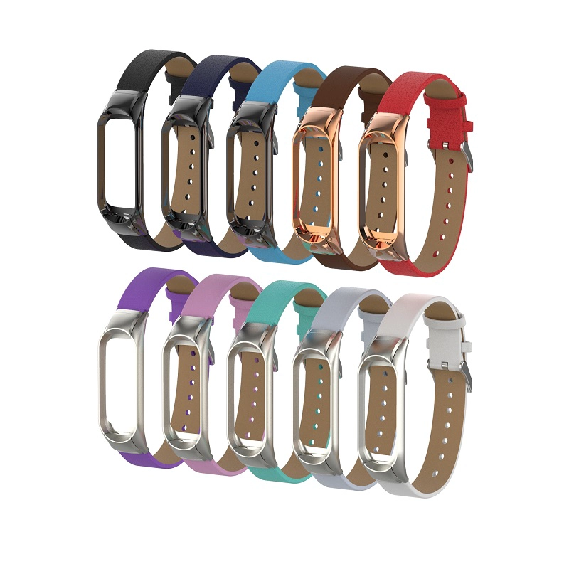 CBXM342メタルバックルカラフルなスリムレザーストラップXiaomi Mi Band 3