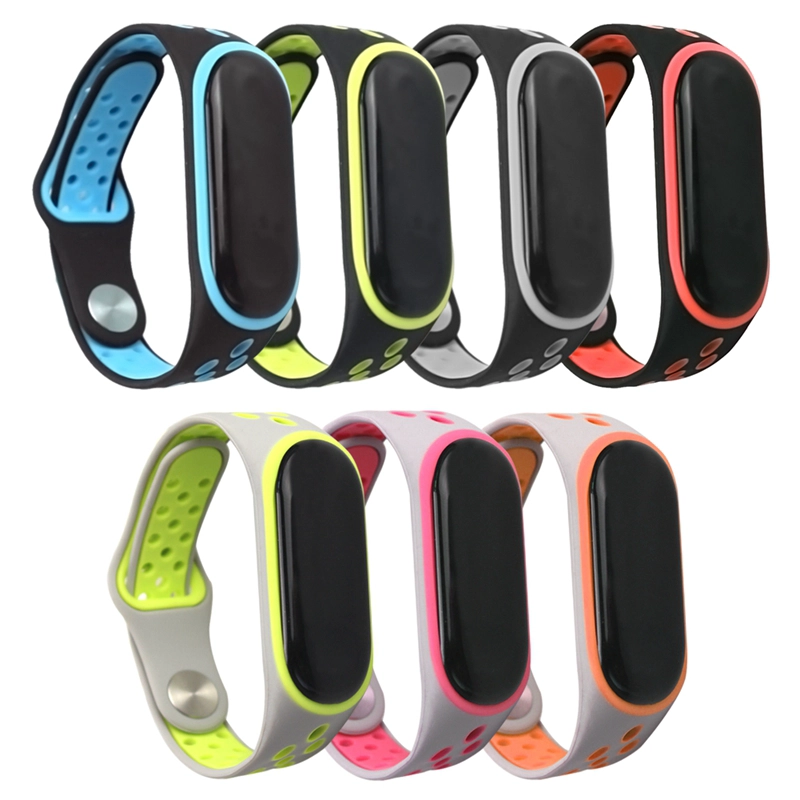 CBXM349 Doble color deportivo de silicona correa de muñeca para Xiaomi Mi Band 3 Correa
