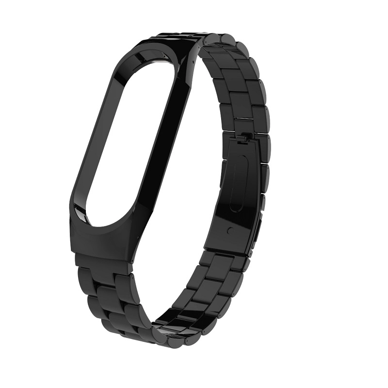 CBXM362 3-Link Solid Stainless Steel Metal Strap For Xiaomi Band 3 Bracelet
