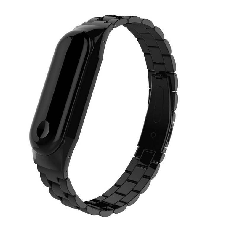 CBXM362 3-Link Solid Stainless Steel Metal Strap For Xiaomi Band 3 Bracelet