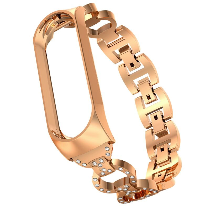 CBXM365 bracelet en acier inoxydable avec strass design pour Xiaomi Mi Band 3