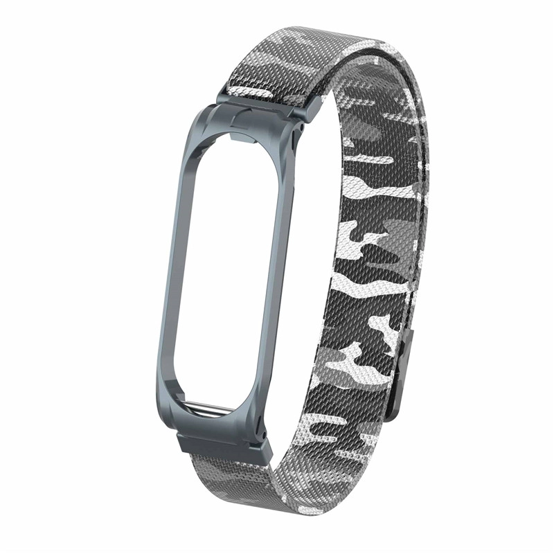 CBXM402 Para la banda de reloj inteligente de acero inoxidable de camuflaje de Xiaomi Mi Band 4 correa