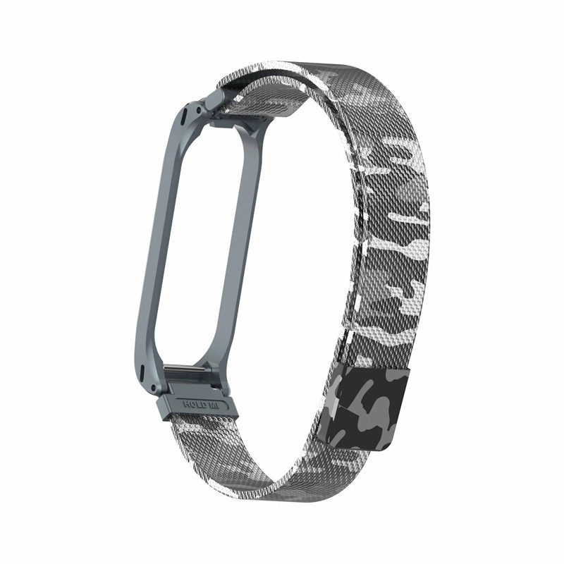 CBXM402 Para la banda de reloj inteligente de acero inoxidable de camuflaje de Xiaomi Mi Band 4 correa