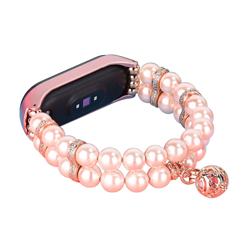 CBXM414 Women Pearl Jewelry Watch Strap For Xiaomi Mi Band 4 3 With Perfume Storage Pendant