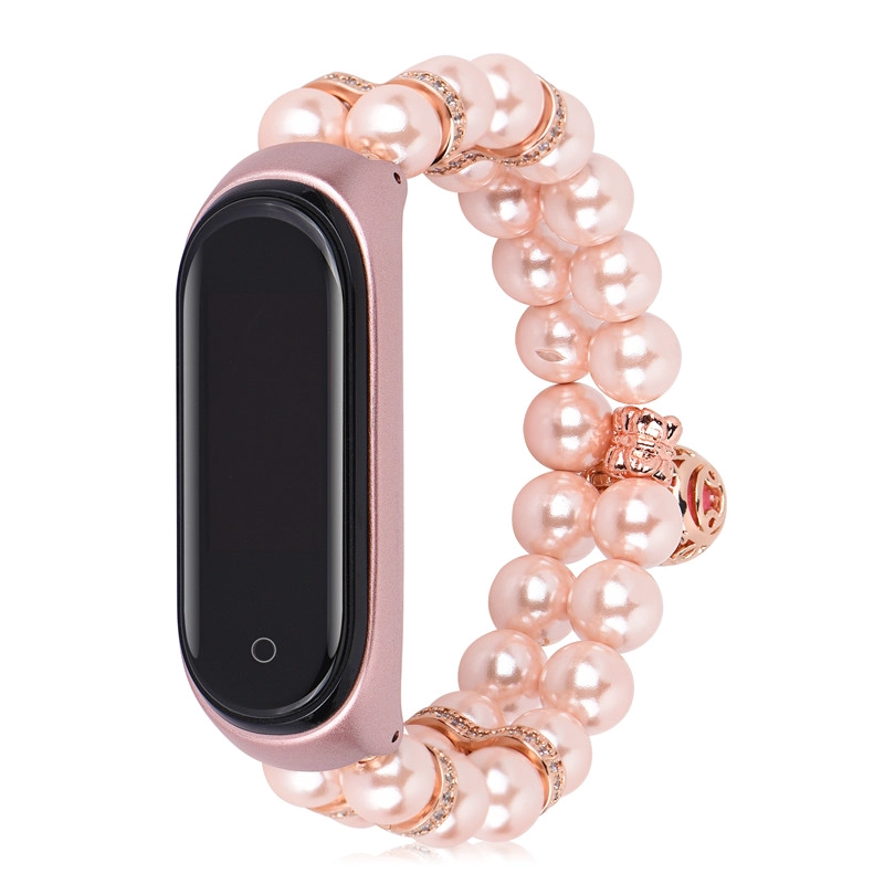 CBXM414 Women Pearl Jewelry Watch Strap For Xiaomi Mi Band 4 3 With Perfume Storage Pendant