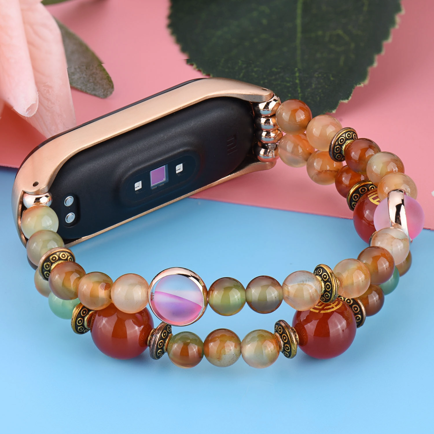 CBXM415 Luxury Jewelry Agete Beads Bracelet Strap For Mi Band 4