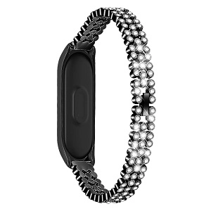 CBXM433 Mi Band 4 3 Correa de reloj de metal con correa de diamantes de imitación