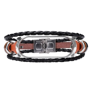 CBXM453 Correa de reloj de pulsera de cuentas de cuero de moda para Xiaomi Mi Band 3/4