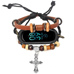 CBXM457 Lüks Boncuklu Bilezik Saat Kayışı Için Xiaomi Mi band 3 4