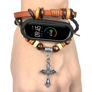 CBXM457 Lüks Boncuklu Bilezik Saat Kayışı Için Xiaomi Mi band 3 4