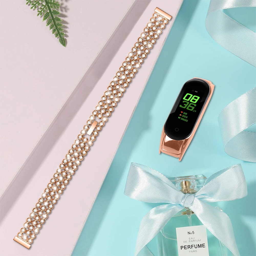 Xiaomi Mi Band 5 için CBXM505 Bling Elmas Alaşım İzle Bileklik Kayışı